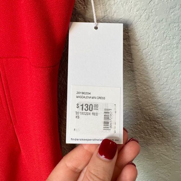 NWT Finders Keepers Red Magdalena Bodycon Sleeveless Mini Dress - Size XS - Picture 8 of 12